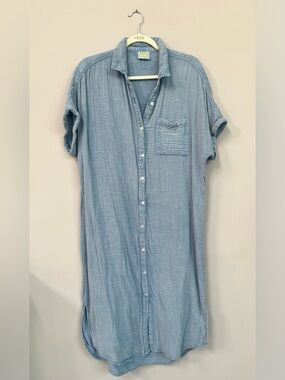 Gauzy cotton casual dress (L)